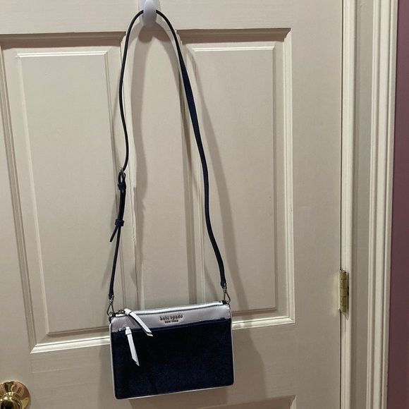 NWOT Kate Spade White Denim Crossbody Purse Bag - Picture 15 of 16